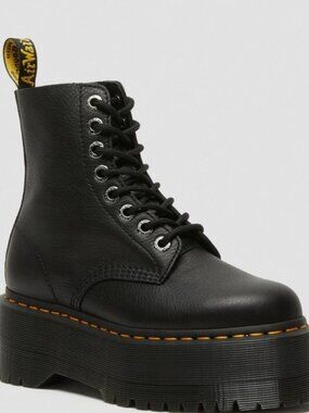 Dr. Martens 1460 Max Leather Platform Boots Black Pisa